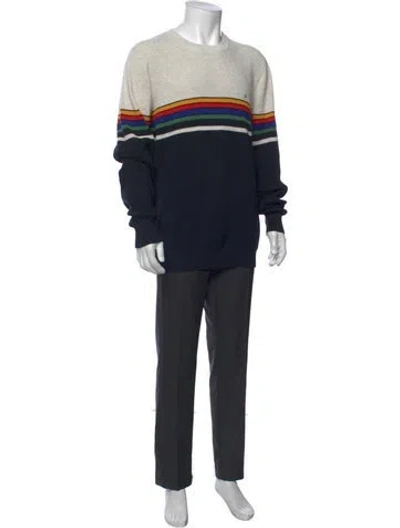 Pre-owned Outerknown Striped Crew Neck Pullover W/ Tags In Black