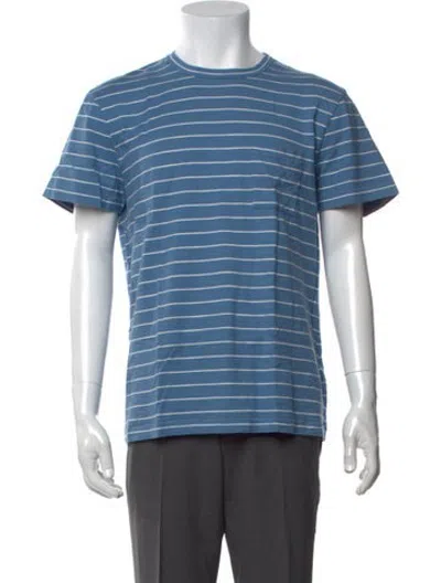 Pre-owned Outerknown Striped Crew Neck T-shirt In Blue