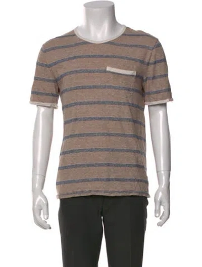 Pre-owned Outerknown Striped Crew Neck T-shirt In Neutral