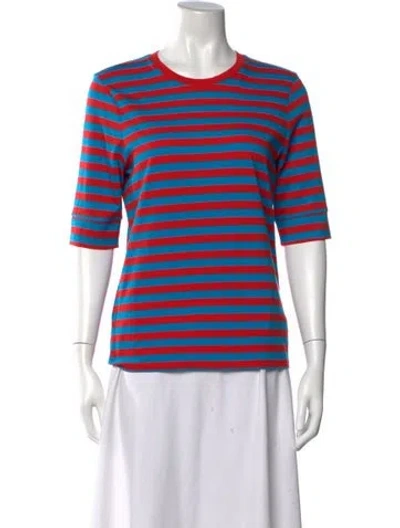 Pre-owned Outerknown Striped Crew Neck T-shirt In Red