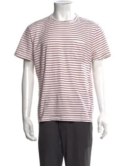 Pre-owned Outerknown Striped Crew Neck T-shirt In White