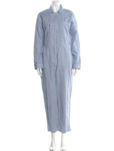 Pre-owned Outerknown Striped Jumpsuit W/ Tags In Blue