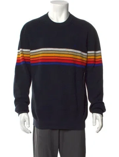 Pre-owned Outerknown Striped Long Sleeve Shirt In Blue