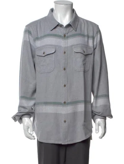 Pre-owned Outerknown Striped Long Sleeve Shirt In Grey