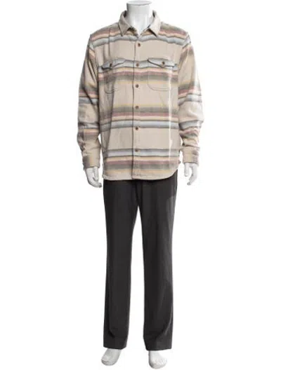 Pre-owned Outerknown Striped Long Sleeve Shirt In Neutrals