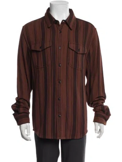 Pre-owned Outerknown Striped Long Sleeve Shirt In Orange
