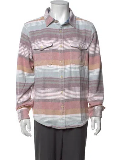 Pre-owned Outerknown Striped Long Sleeve Shirt In Pink