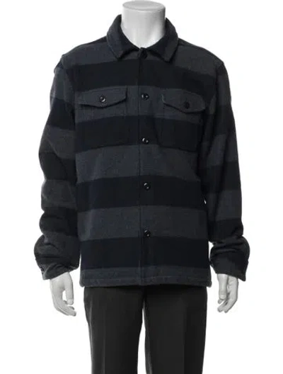 Pre-owned Outerknown Striped Trucker Jacket In Blue