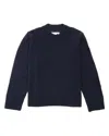 Outerknown Relaxed-fit Black Sweater With Crew Neckline In Blue