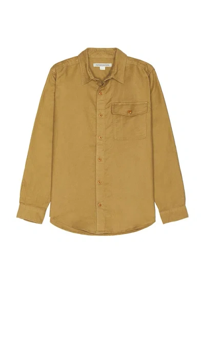 Outerknown Terra Nova Moleskin Shirt In Brown
