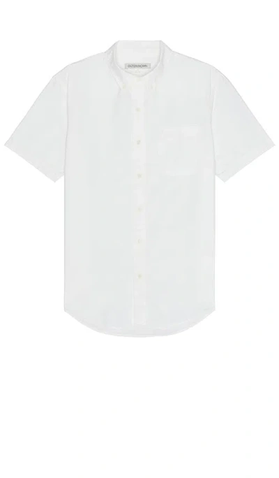 Outerknown The Short Sleeve Studio Shirt In 盐白色