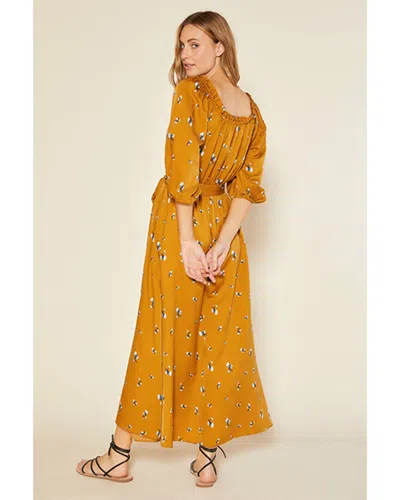 Outerknown Wildflower Silk-blend Dress In Orange