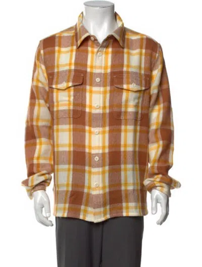 Pre-owned Outerknown Wool Plaid Print Shirt In Multicolor