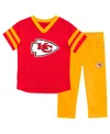 Outerstuff 2-piece Toddler Kansas City Chiefs T-shirt And Pants Set In Yellow