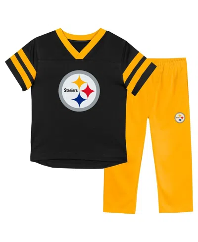 Outerstuff Babies' 2-piece Toddler Pittsburgh Steelers T-shirt And Pants Set In Yellow