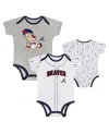 Outerstuff Baby Boys And Girls 2-pack Atlanta Braves Play Ball Bodysuit In Gray