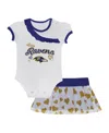 Outerstuff Baby Boys And Girls 2-piece Baltimore Ravens Love My Team Bodysuit And Skirt Set In White
