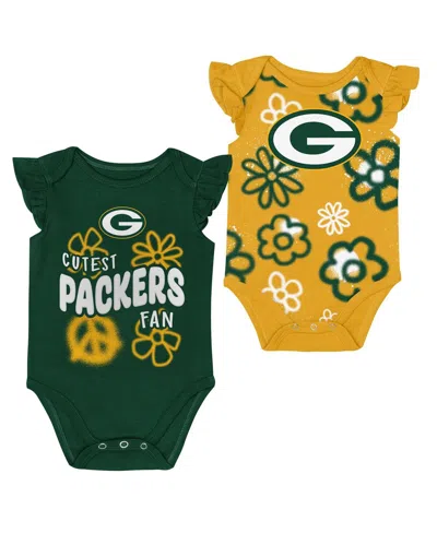Outerstuff Kids' Baby Boys And Girls 2-piece Green Bay Packers The Sunshine Bodysuit Set In Multi