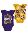 Outerstuff Baby Boys And Girls 2-piece Minnesota Vikings The Sunshine Bodysuit Set In Yellow