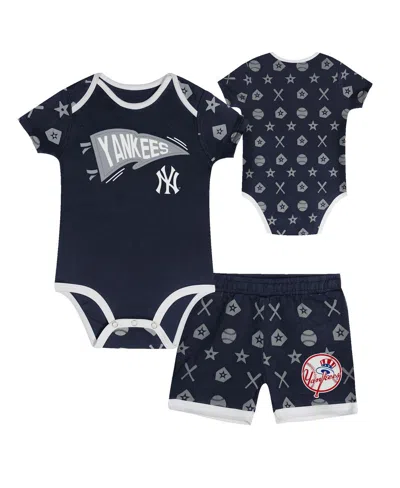 Outerstuff Baby Boys And Girls 2-piece Navy New York Yankees On Deck Diaper Cover Set