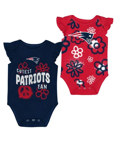 Outerstuff Kids' Baby Boys And Girls 2-piece New England Patriots The Sunshine Bodysuit Set In Red