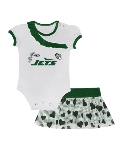 Outerstuff Kids' Baby Boys And Girls 2-piece New York Jets Love My Team Bodysuit And Skirt Set In White