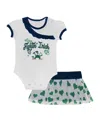 Outerstuff Baby Boys And Girls 2-piece Notre Dame Fighting Irish Love My Team Bodysuit And Skirt Set In White