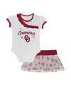 Outerstuff Baby Boys And Girls 2-piece Oklahoma Sooners Love My Team Bodysuit And Skirt Set In Multi