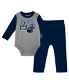 Outerstuff Baby Boys And Girls Navy Penn State Nittany Lions Double Up Long Sleeve Bodysuit And Pant In Navy