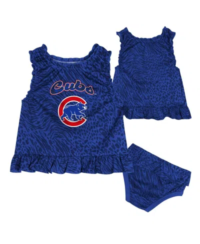 Outerstuff Baby Boys And Girls 2-piece Royal Chicago Cubs Playground Dress And Bloomers Set In Blue