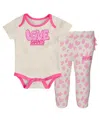 Outerstuff Baby Boys And Girls 2-piece White New York Giants All The Love Bodysuit And Pants Set In White