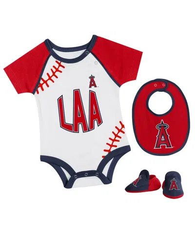 Outerstuff Baby Boys And Girls 2-pieace Los Angeles Angels Tied Up Bodysuit And Bib Bootie Set In Multi