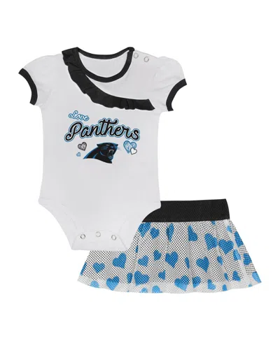 Outerstuff Baby Boys And Girls 2-piece Carolina Panthers Love My Team Bodysuit And Skirt In Blue