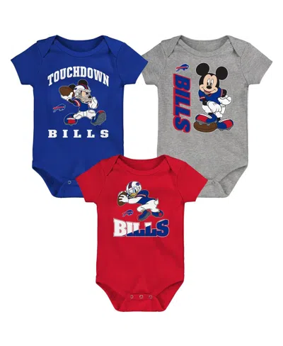 Outerstuff Baby Boys And Girls 3-pack Buffalo Bills 3-peat Bodysuit Set