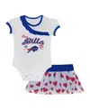 Outerstuff Baby Boys And Girls 3-pack Buffalo Bills Love My Team Bodysuit And Skirt Set In Royal