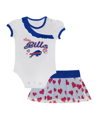 Outerstuff Baby Boys And Girls 3-pack Buffalo Bills Love My Team Bodysuit And Skirt Set In Royal