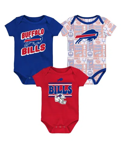 Outerstuff Kids' Baby Boys And Girls 3-pack Buffalo Bills Play Day Bodysuit Set In Multi