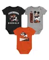 Outerstuff Baby Boys And Girls 3-pack Cincinnati Bengals 3-peat Bodysuit Set In Orange