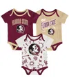 Outerstuff Baby Boys And Girls 3-pack Florida State Seminoles All Day Play Bodysuit Set In Multi