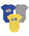 Outerstuff Baby Boys And Girls 3-pack Los Angeles Rams Team Starter Bodysuit Set In Multi