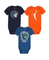 Outerstuff Baby Boys And Girls 3-pack Minnesota Lynx Slide Home Creeper Set In Blue
