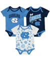 Outerstuff Baby Boys And Girls 3-pack North Carolina Tar Heels All Day Play Bodysuit Set In Multi