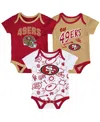 Outerstuff Baby Boys And Girls 3-piece San Francisco 49ers All Day Play Bodysuit Set In Multi