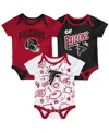 Outerstuff Baby Boys And Girls 3-piece Atlanta Falcons All Day Play Bodysuit Set In Multi