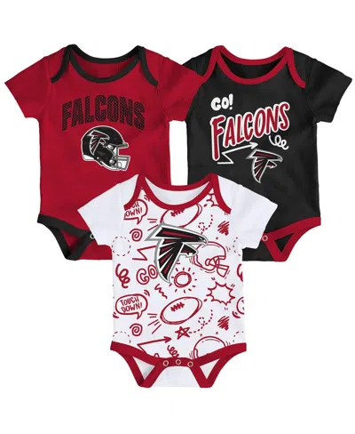 Outerstuff Baby Boys And Girls 3-piece Atlanta Falcons All Day Play Bodysuit Set In Multi