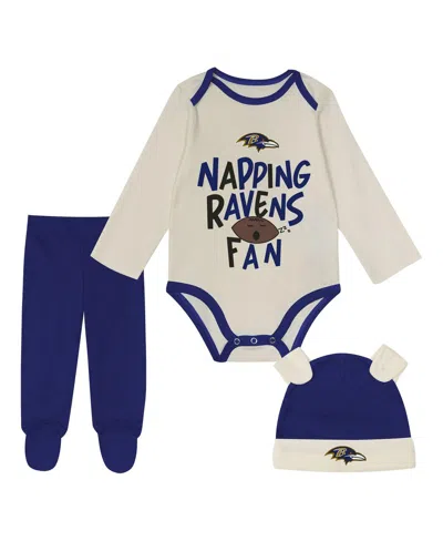 Outerstuff Kids' Baby Boys And Girls 3-piece Baltimore Ravens Little Champ Set In Blue