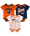 Outerstuff Baby Boys And Girls 3-piece Denver Broncos All Day Play Bodysuit Set In Red