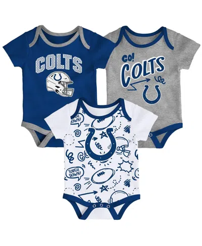Outerstuff Baby Boys And Girls 3-piece Indianapolis Colts All Day Play Bodysuit Set In Multi