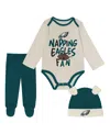 Outerstuff Baby Boys And Girls 3-piece Midnight Green Philadelphia Eagles Little Champ Set In Multi