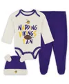 Outerstuff Baby Boys And Girls 3-piece Minnesota Vikings Little Champ Set In Multi